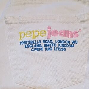 Vintage Pepe Women's White High-waisted Jeans London Approximately Size 24